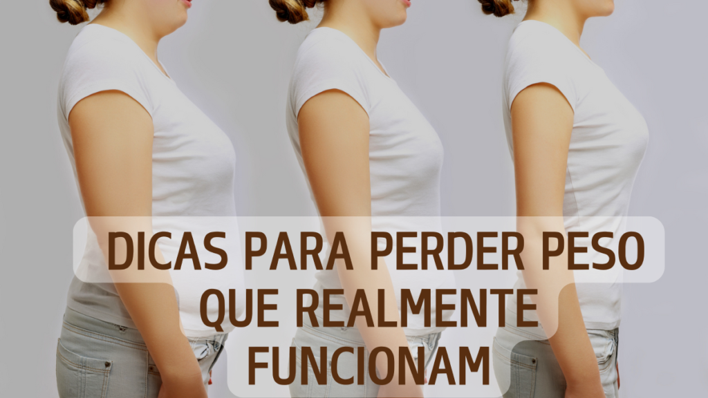 Evolução corporal de uma mulher emagrecendo gradualmente, usada para ilustrar dicas eficazes de perda de peso.
