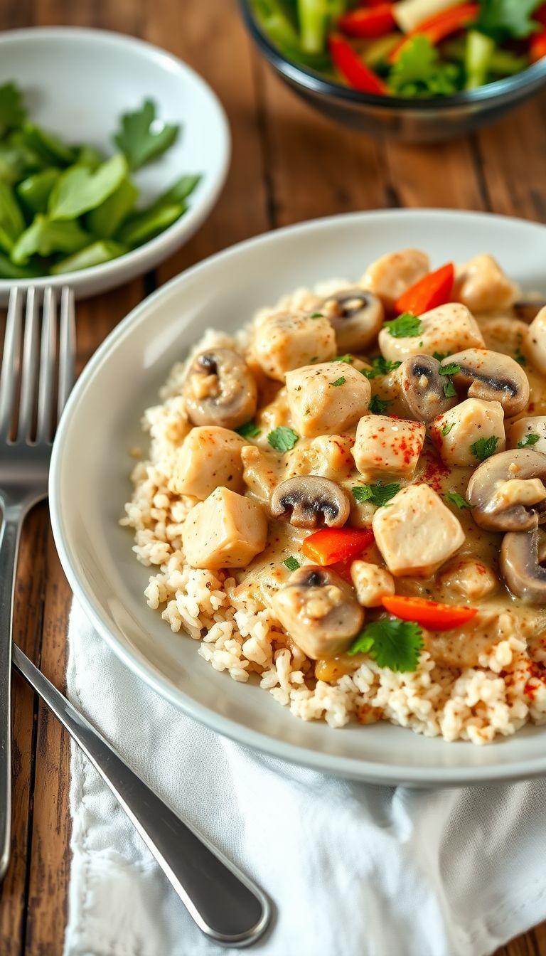 Descubra o Strogonoff saudável de frango em 20 minutos incrível!