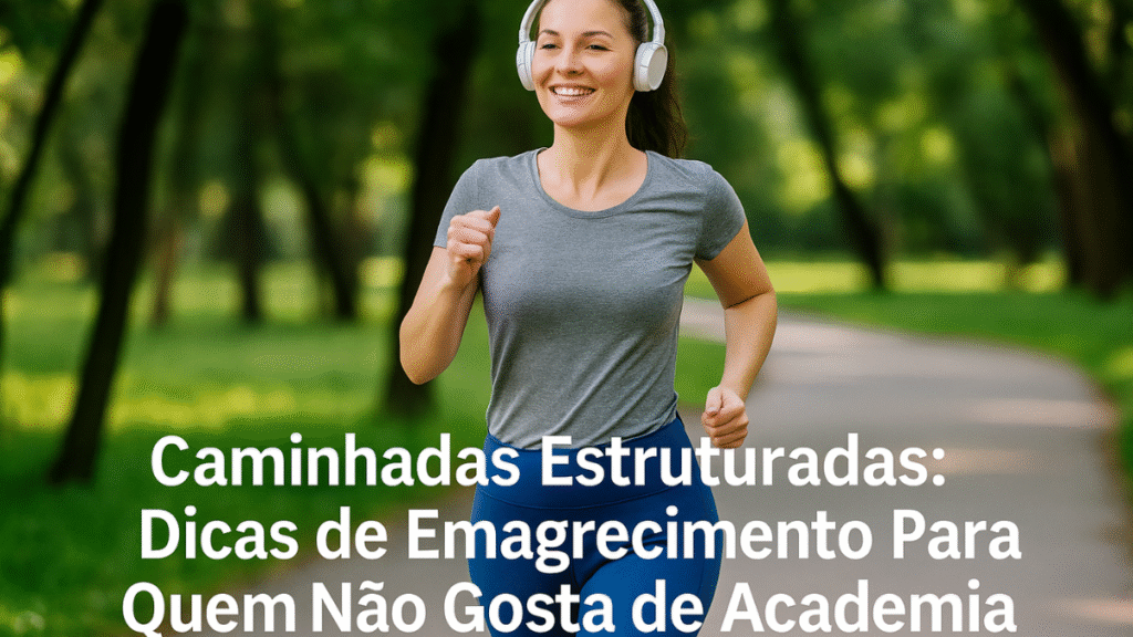 Mulher caminhando em parque para manter a forma.