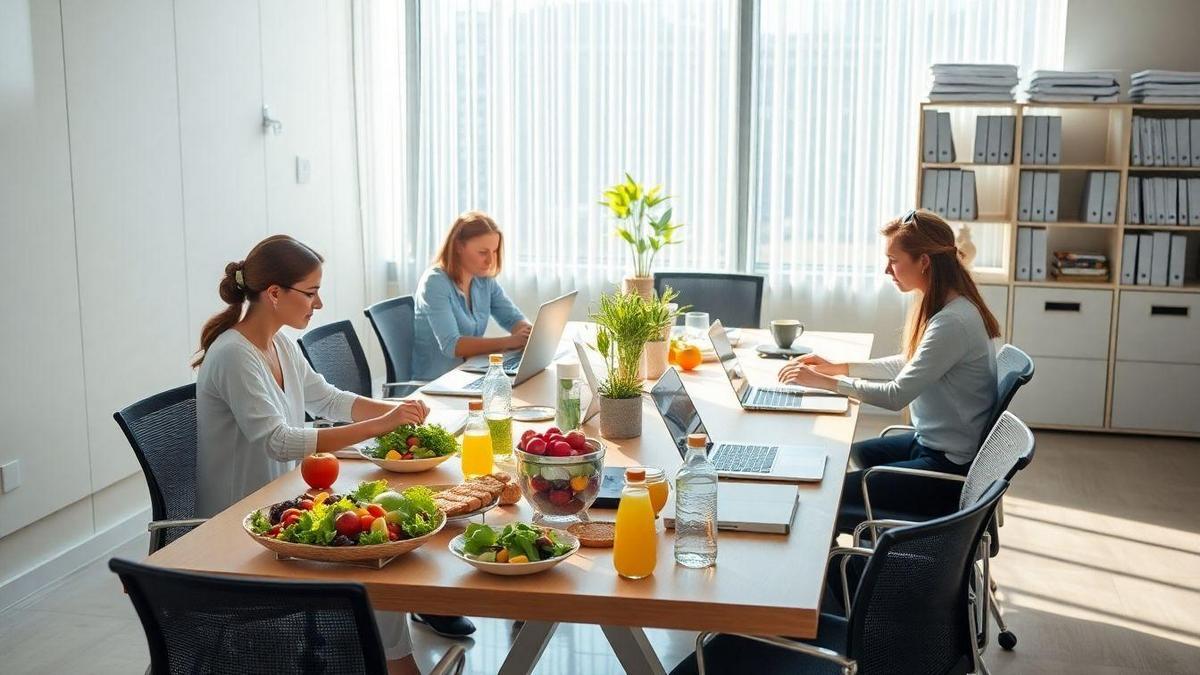 A importância da alimentação saudável no escritório