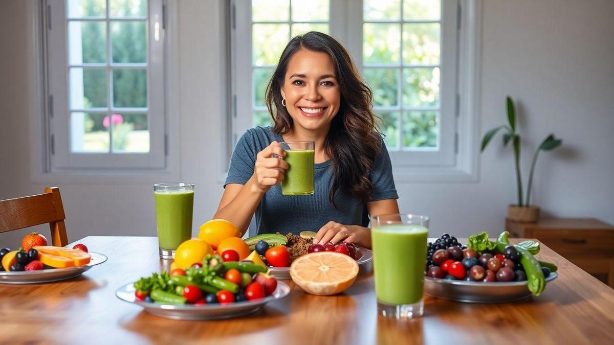 Depois de alimentação saudável: resultados visíveis