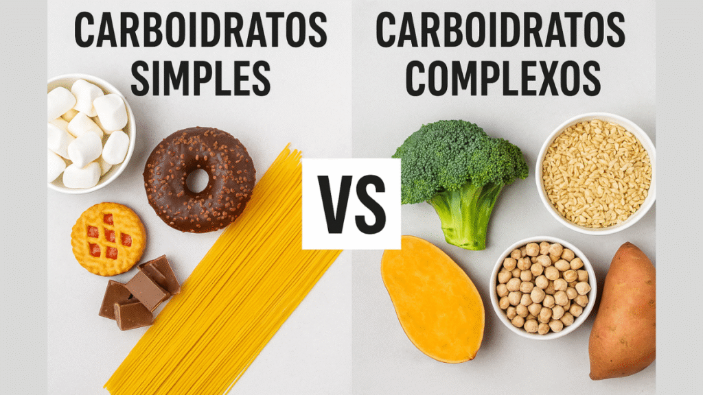 Diferença entre carboidratos simples e complexos com alimentos reais