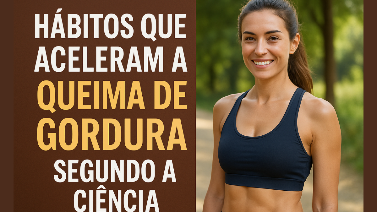 Mulher sorridente em parque, simbolizando hábitos saudáveis que aceleram a queima de gordura, segundo a ciência.