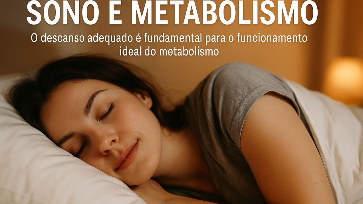 Mulher dormindo profundamente simbolizando o impacto do sono e metabolismo na saúde.