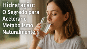 Mulher bebendo um copo de água pela manhã em ambiente iluminado