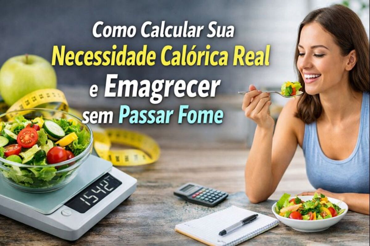 Pessoa calculando necessidade calórica real para emagrecer sem passar fome com alimentação equilibrada