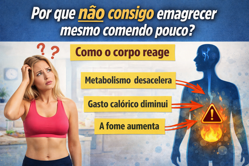Por que não consigo emagrecer mesmo comendo pouco mostrando metabolismo lento e adaptação do corpo