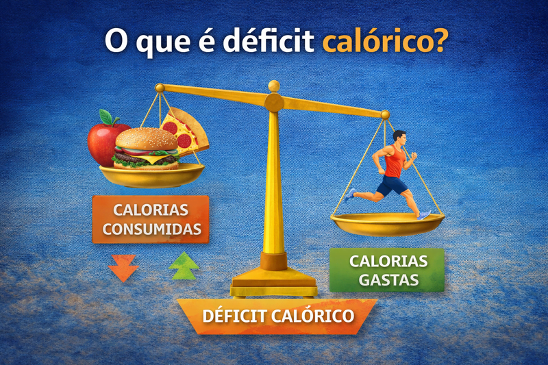 o que é déficit calórico para emagrecer com balança entre calorias consumidas e calorias gastas