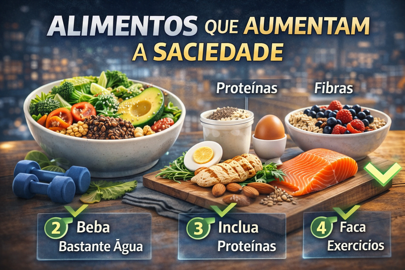 alimentos saudáveis que aumentam a saciedade com proteínas fibras e gorduras boas para ajudar na perda de peso